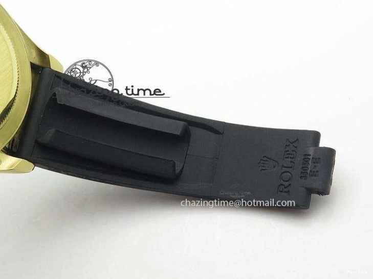 MiroTime 0512 TopPick Daytona YG BP Maker Black Dial Gold Subdial Sticks Markers On Rubber Strap A7750@ 4013